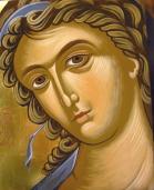 Ausschnitt Gabriel, Engel der Verkndigung, Abschrift vom Origainal des Ikonenmalers Theophanes