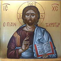 Christus mit offenem Buch, mittelschwere Ikone