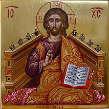 Christus auf Thron, anspruchsvolle Ikone
