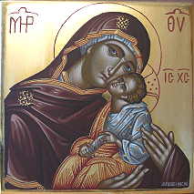Mutter Gottes mit Kind, anspruchsvolle Ikone