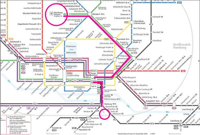 HVV Stadtbahnnetz